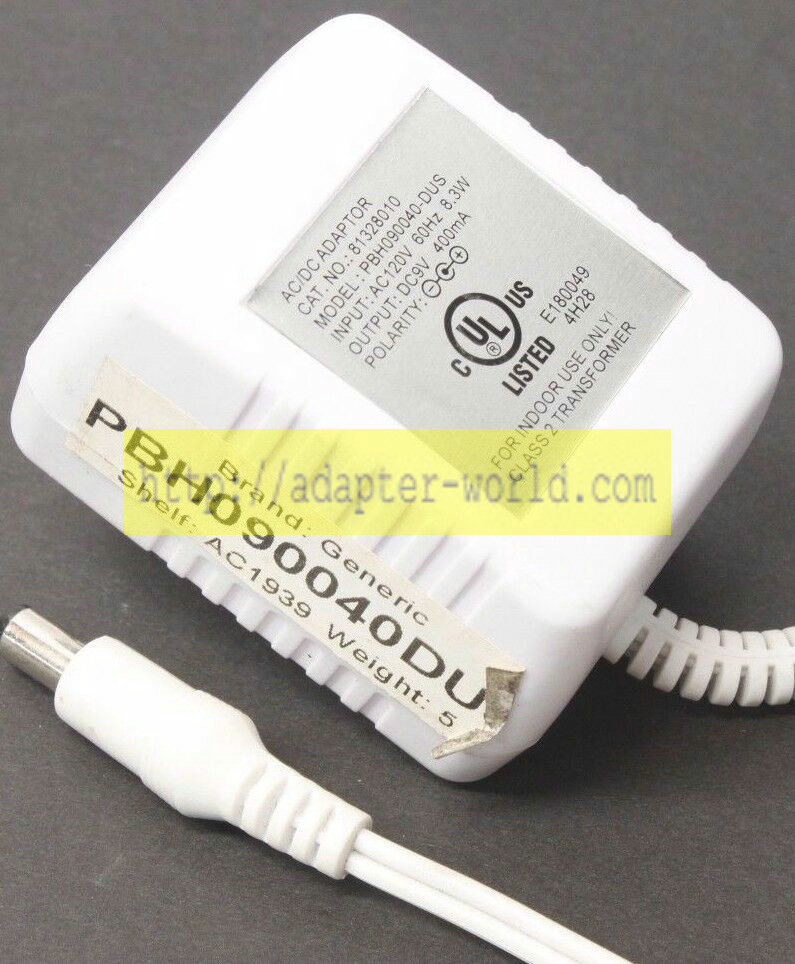 *Brand NEW*PBH090040-DUS 9V 400mA AC DC Adapter Charger Power Supply